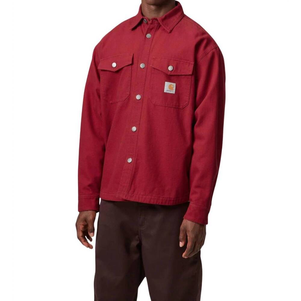 NEW CARHARTT WIP selby long sleeve shirt jacket in scarlet